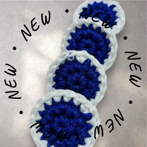 Handmade Purple and White Crochet MINI Scrubbies